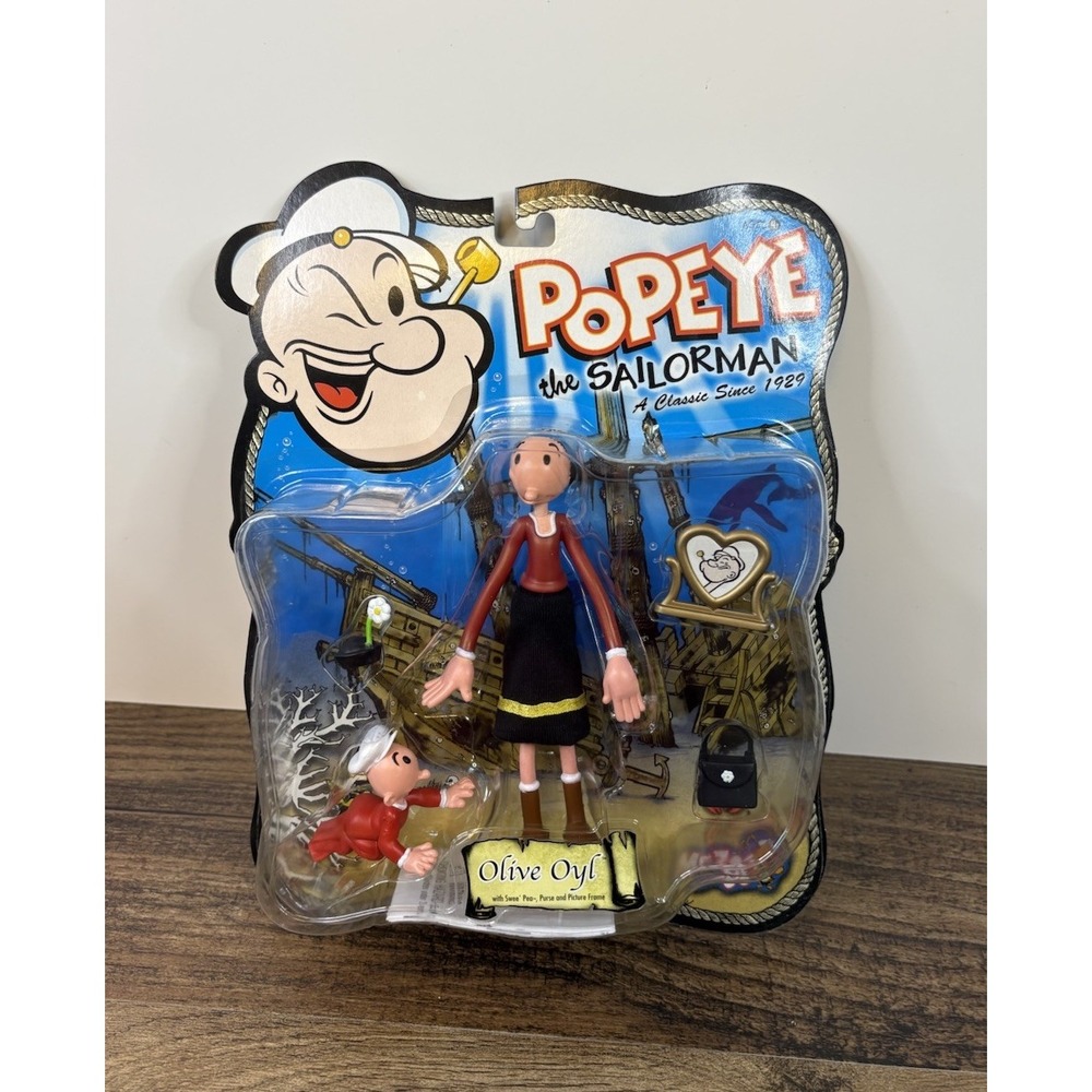 Mezco Popeye Olive Oyl Action Figure w Swee' Pea NEW Vintage 2001 Oil Sweet